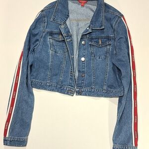 GUESS Blue Denim Jacket with Red Accents